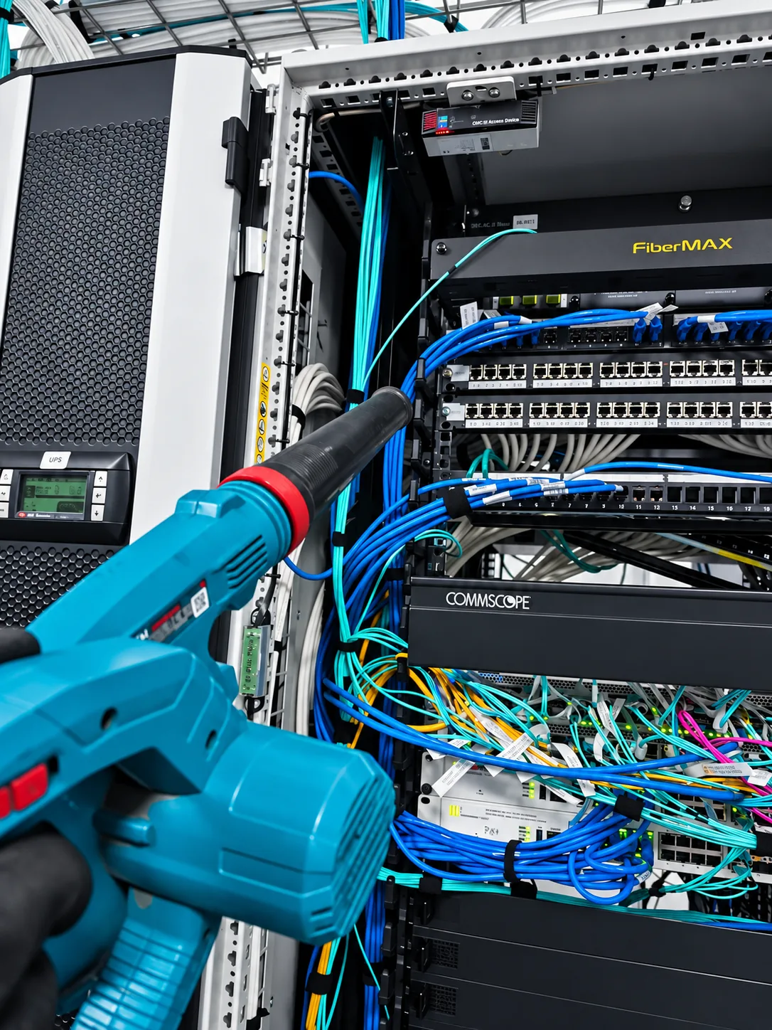 Aire acondicionado de precisión instalado en racks de un centro de datos